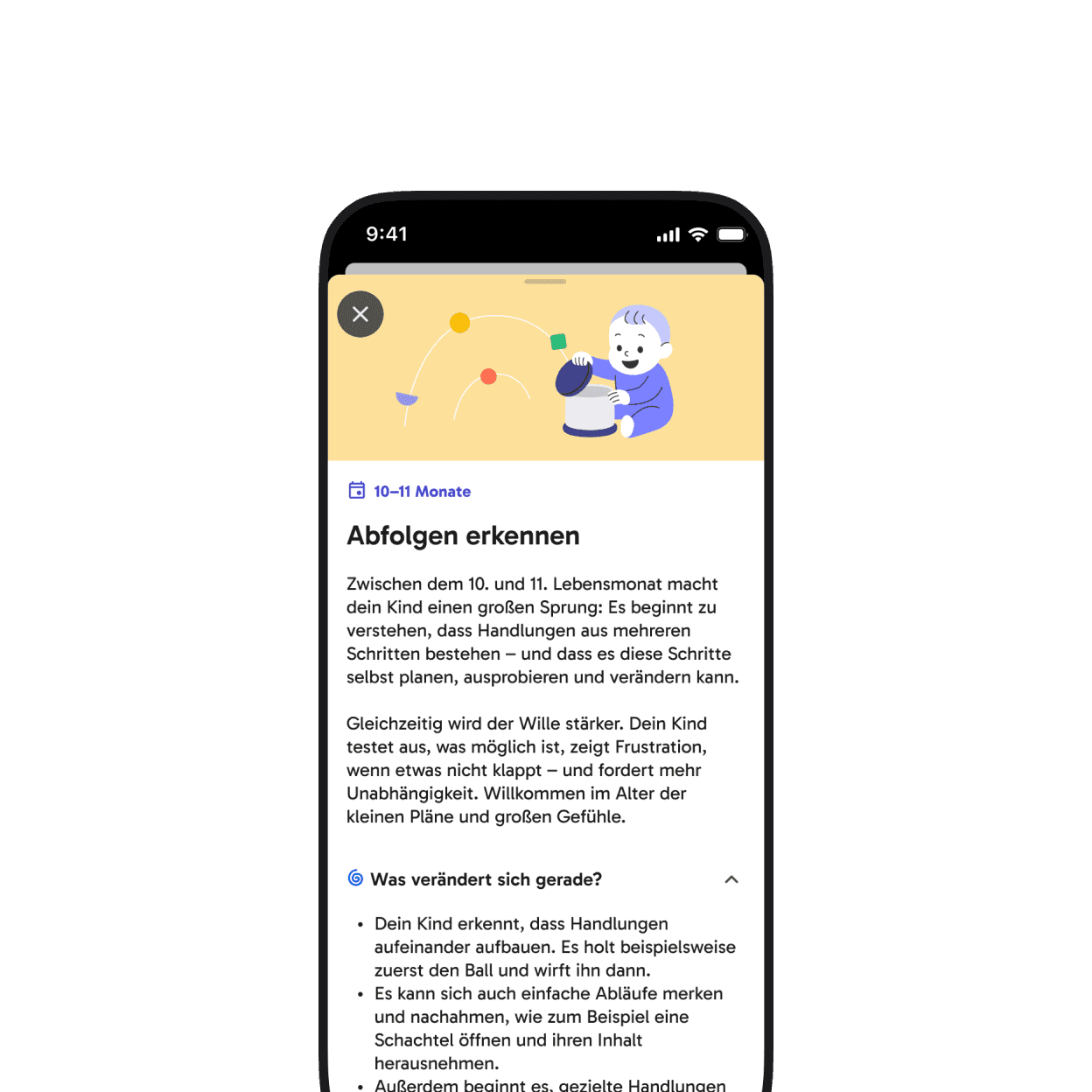 Entwicklungs-Highlights App-Ansicht
